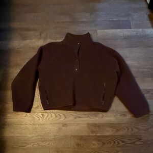 Aritzia Brown Fleece quarter zip